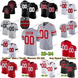 Aangepaste Ohio State Buckeyes voetbalshirt Kyle McCord TreVeyon Henderson Marvin Harrison Jr. Carnell Tate Julian Fleming Steele Chambers Davison Igbinosun