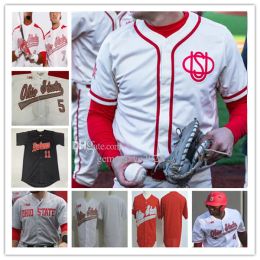 Personalizado Ohio State Buckeyes OSU College Baseball Jersey Isaiah Coupet Gavin Bruni Justin Eckhardt Jonah Jenkins Matthew Graveline Cole Andrew