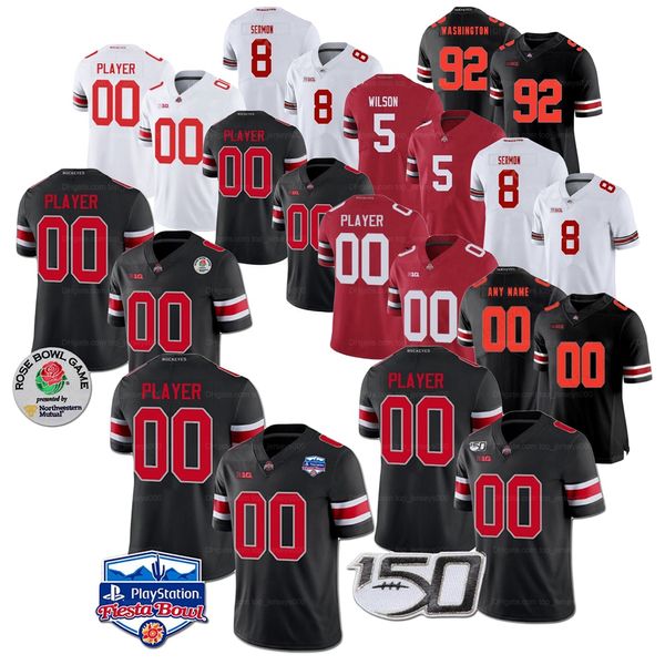 Maillot de football personnalisé Ohio State Justin Fields Elliott JK Dobbins Stroud Fleming Sawyer Ewers George Williams Bosa Chase Young 150TH Patch cousu de qualité supérieure