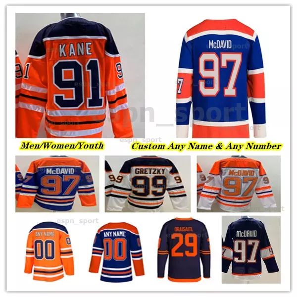 Oilers personalizados Connor McDavid Hockey Jersey 2023 Heritage Classic Draisaitl Darnell Ryan Nugent-Hopkins Zach Hyman Darnell Nurse Evander Kane Wayne Gretzky