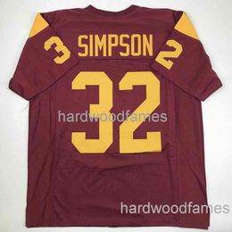 Aangepaste OJ O.J. Simpson USC Red College Stitched Football Jersey Voeg een naamnummer toe
