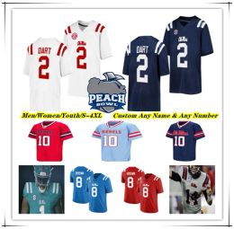 CUSTOM Ole Miss Rebels Maillot de football universitaire Jaxson Dart Spencer Sanders Eli Manning Quinshon Judkins Tre Harris Watkins Dayton Wade Ashan