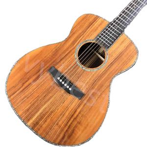 Custom OM Body Ebony Fingerboard Abalone Guitare Acoustique Reliure