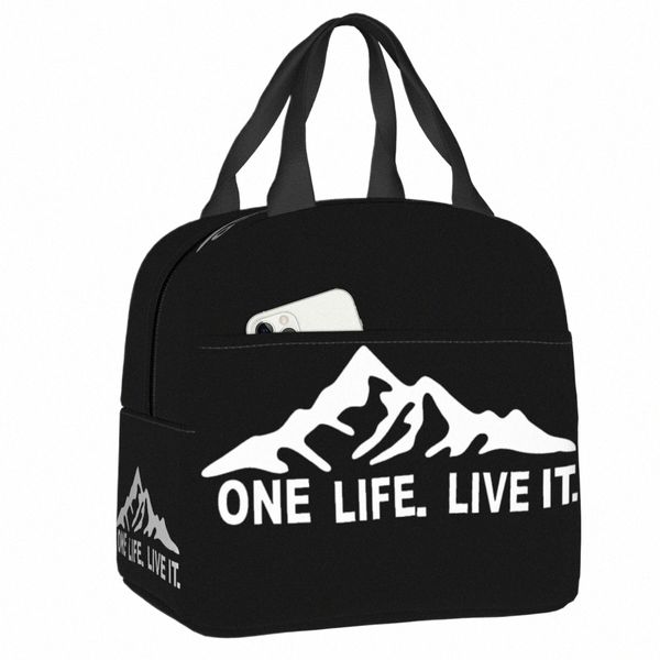 Custom One Life Live It Bolsa de almuerzo Enfriador térmico Caja de almuerzo con aislamiento para mujeres Niños Trabajo escolar Picnic Bolsas de asas de comida u8gd #