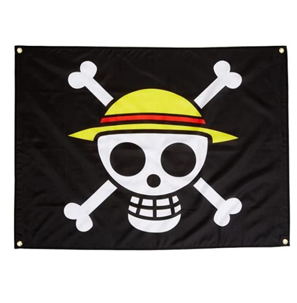 Banners de banderas piratas de sombrero de paja personalizada de una pieza 3x5ft 100d poliéster alta calidad con arandelas de latón5047794