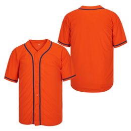 Aangepaste oranje authentieke honkbal jersey Stitching Naam Nummer maat S-4XL