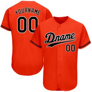 Personnalisé Orange Black-White-White-052 Jersey de baseball authentique