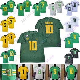 PERSONALIZADO Oregon Ducks Football Jersey NCAA College Marcus Mariota Justin Herbert Bo Nix Ferguson Irving Whittington Franklin Hill Flowe Dollar