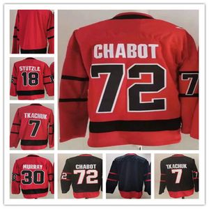 Brady Tkachuk Jersey 2020-21 Thomas Chabot Revers Retro Ice Hockey 18 Tim Stutzle 30 Matt Murray Black Red Blank