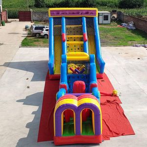 Juegos al aire libre personalizados Castillo de barco pirata inflable Combo gorila de aire con tobogán casa de rebote comercial Desafío de obstáculos inflables con escalador de tobogán