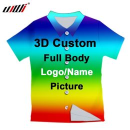 Camisas sociales de gran tamaño personalizadas para hombres Ropa casual coreana Hombre Harajuku Impresión 3D Blusas de anime Hombre Venta al por mayor Ropa Dropship 220616