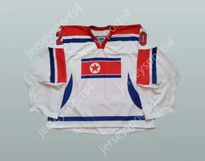 Custom P. IL 20 Corée du Nord en maillot de hockey international Top cousé S-M-L-XL-XXL-3XL-4XL-5XL-6XL
