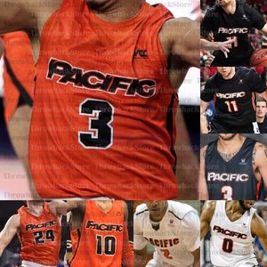 Maillots de basket-ball personnalisés des Tigers du Pacifique, Michael Olowokandi, Jahlil Tripp, Justin Moore, Gary Chivichyan Amari