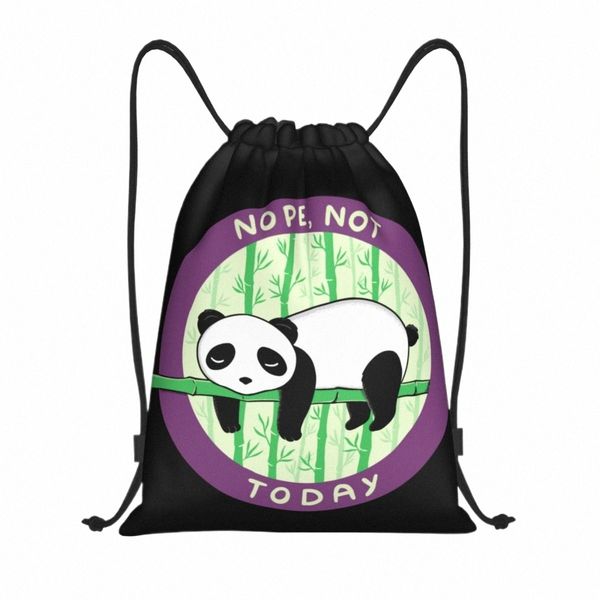 Panda personnalisé pas aujourd'hui Sacs à cordon pour entraîner des sacs à dos de yoga femmes hommes kawaii animaux sports gymnase Sackpack 458Q #