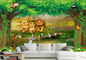 Papel de parende 3d mural peint peint fond de fond de fond de bande dessinée pour enfants caricatures