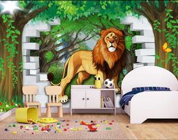 Custom papel de parede 3D Foto Behang Dier kinderkamer achtergrond muurschildering woonkamer slaapkamer muurstickers