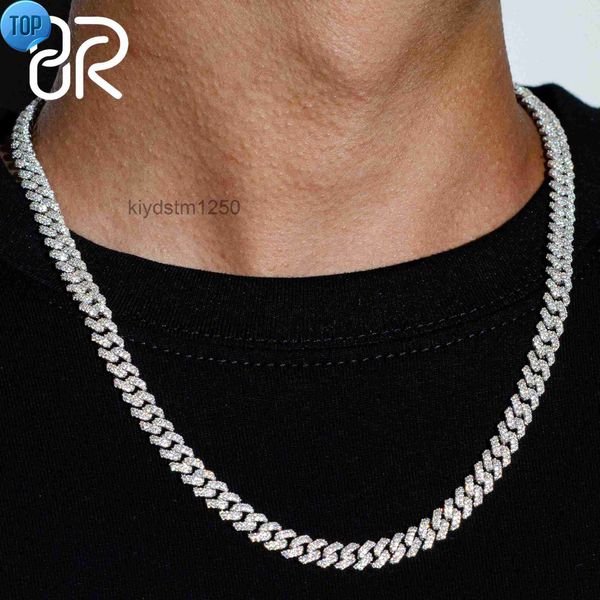 Testeur de diamant personnalisé, bijoux Hip Hop en argent Sterling 925, 6mm 8mm, chaîne Moissanite à maillons cubains glacés Vvs pour hommes ZWYC