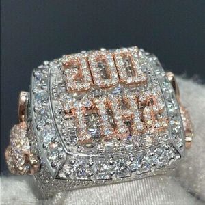 Aangepaste Pass Diamond Tester Hip Hop VVS Moissanite Ring Iced Out Cubaanse Chain Ring 10K 14k Real Gold Plate Mannen Fijne Sieraden Ring Spjvx