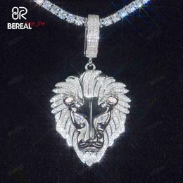 Probador de paso personalizado VVS Iced Out 10K 14K oro blanco amarillo 925 Plata moissanita León colgante de Hip Hop joyería fina para hombre y mujer