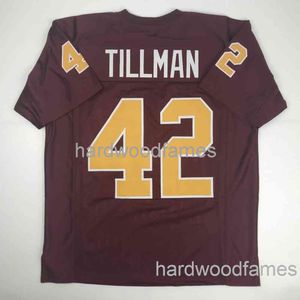 Aangepaste Pat Tillman Arizona State Maroon College Stitched voetbaljersey Voeg elk naamnummer toe