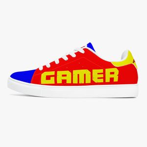 Patrón personalizado Diy Shoes hombre mujer camer rojo azul amarillo blanco zapatillas deportivas 36-48