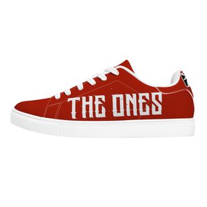 Padrão personalizado Diy Shoes masculino feminino texto vermelho completo é respirável e legal tênis de treinamento esportivo 36-48