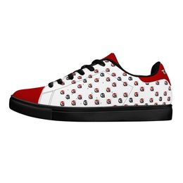 Aangepast patroon Diy Shoes heren dames rood en wit gepersonaliseerde logo is knappe sportschoenen sneakers 36-48
