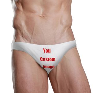 Aangepast patroon Heren merk zwemslips lage taille badmode drop met push-up pad sexy shorts trunks boxers zomer heren zwemmen 240110