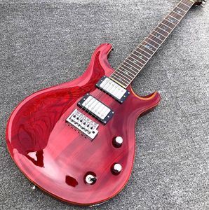 PAUL CERRADO CHERRY CHERRY Red Ash Top de guitarra eléctrica Rosewood Diftone Abalone Bids incrustación, encuadernación de madera natural, trémolo de doble bloqueo