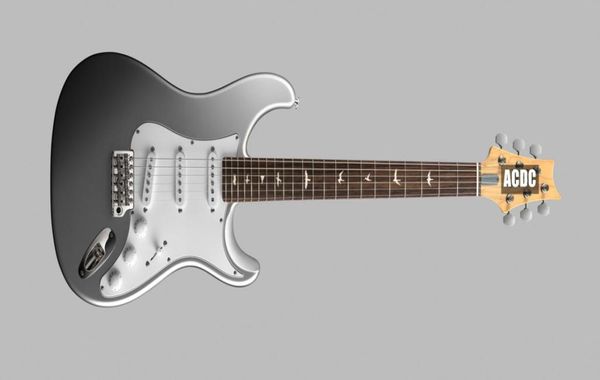 Custom Paul Smith John Mayer Sliver Tungstène Guitare électrique ST Style Forme Cou Plaque de cou noir Blanc Perle Oiseau Incrustation Tremol9803197