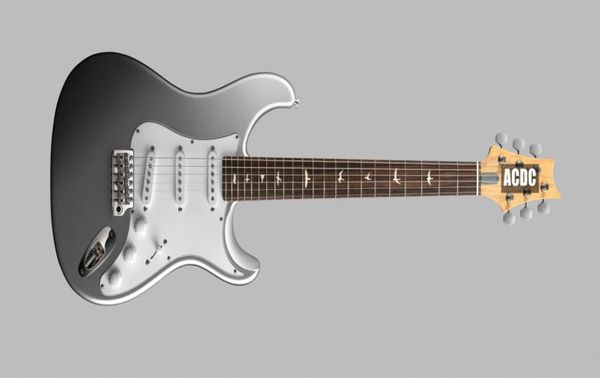 Paul Smith personalizado John Mayer Sliver Tungsten Electric Guitar Sty Style Forma Negro Negro Negro Pearl Bird Bird Tremol38715577