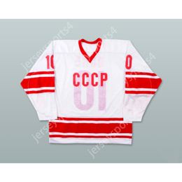 Personnalisé PAVEL BURE 10 CCCP MAILLOT DE HOCKEY BLANC NOUVEAU Top Cousu S-M-L-XL-XXL-3XL-4XL-5XL-6XL