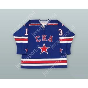 Aangepaste PAVEL DATSYUK 13 SKA SINT-PETERSBURG BLAUWE HOCKEY JERSEY NIEUW Top gestikt S-M-L-XL-XXL-3XL-4XL-5XL-6XL