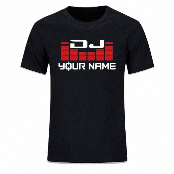 Nom de famille persalisé personnalisé T-shirt bricolage Hommes Femmes DJ Votre nom T-shirts Hip Hop Tshirt Cott Été Pour Homme Top T-shirts Taille UE s5TK #