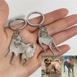 Llaveros con imagen personalizada para mascotas, collar grabado, colgante de foto de joyería con memoria de perro y gato personalizado