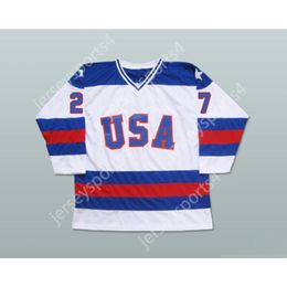 Aangepaste PHIL VERCHOTA 27 1980 MIRACLE ON ICE TEAM USA HOCKEY JERSEY Top gestikt S-6XL