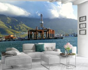 Photo personnalisée 3d papier peint mural une grande jetée au bord de la mer impression numérique HD décoratif beau papier peint 3d