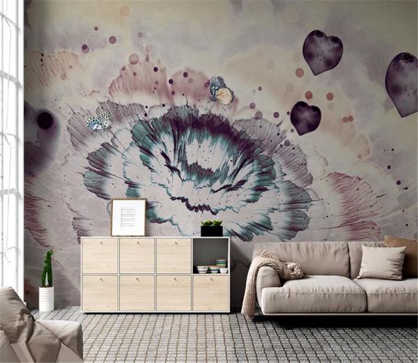 Photo personnalisée 3d papier peint nordique nostalgique Simple abstrait en relief Floral fond papier peint Mural