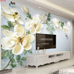 Custom Photo Mural 3D Modern Hand Painted Butterfly Flower Oil Painting Wallpaper Sala de estar Sofá TV Fondo Pintura de pared Buena calidad
