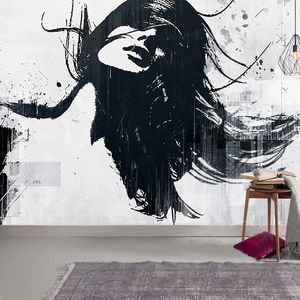 Aangepaste foto Muurschildering 3d behang Europese stijl moderne abstracte hand geschilderde inkt schoonheid kunst muur schilderen woonkamer papier