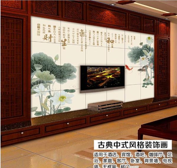 Papel de pared de foto personalizado 3D estilo europeo Yingri Lotus Fish juego Fondo de pantalla de gran mural para dormitorio en la pared de la sala de estar