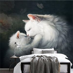 Papel tapiz con foto personalizada, murales De animales De gatos 3D, sala De estar, dormitorio De niños, decoración del hogar, pintura De pared De estilo europeo, Papel De pared 3D