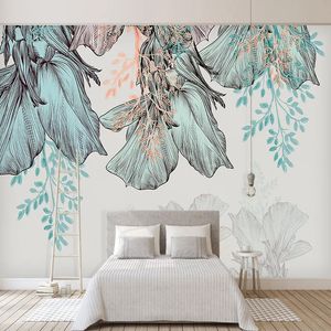 Papel tapiz con foto personalizada, murales De hojas De plantas tropicales 3D, sala De estar, dormitorio, decoración De pared, pintura, Papel De pared, papeles tapiz