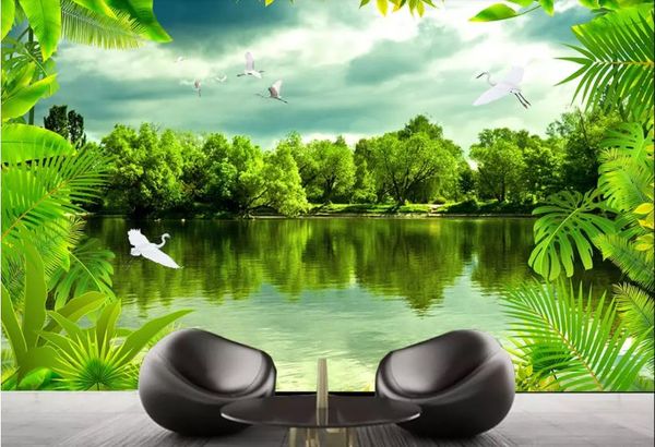 Custom Photo Wallpaper Mural 3D Tropical Rainforest Fantasy Forest Nature HD Wall Pintura decorativa papel de parede papeles de pared decoración para el hogar