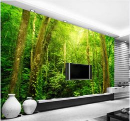 wallpapers photo personnalisée pour les murs 3d papier peint peinture murale forêt ensoleillée grande peinture murale paysage arbre pour vivre des papiers peints canapé fond TV salle