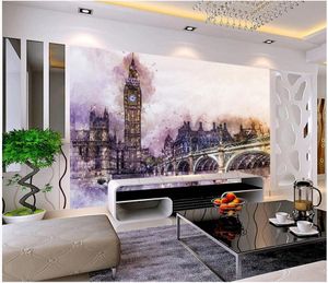 Photo faite sur commande Fonds d'écran peintures murales pour murs 3d peinture murale papier peint London bridge bâtiment salon canapé papiers peints de fond de décor à la maison