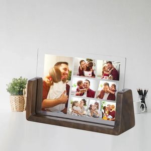 Aangepast fotolijst aangepast PO frame voor familiekinderen houten desktop po frames familie kinderen vader moeder foto's frame 240403