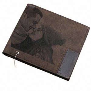 photo personnalisée Pu Leather Wallet Men's Men's Mend Custom Inscripti Photo Pobinet gravé GAMESSE CADEAUX POUR LE SUPPORTEMENT CASUST C5UH # # # # #