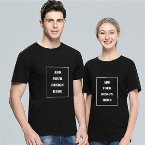 Aangepaste foto t -shirt mannen en vrouwen diy katoenen korte mouw casual top minnaar paar 220616