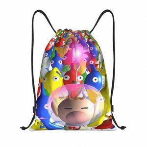 Sacs à cordon personnalisés Pikmins Video Gamer pour boutique Yoga Sacs à dos Femmes Hommes Sports Gym Sackpack o78Y #